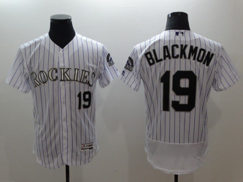 Men Colorado Rockies #19 Blackmon White Elite MLB Jerseys